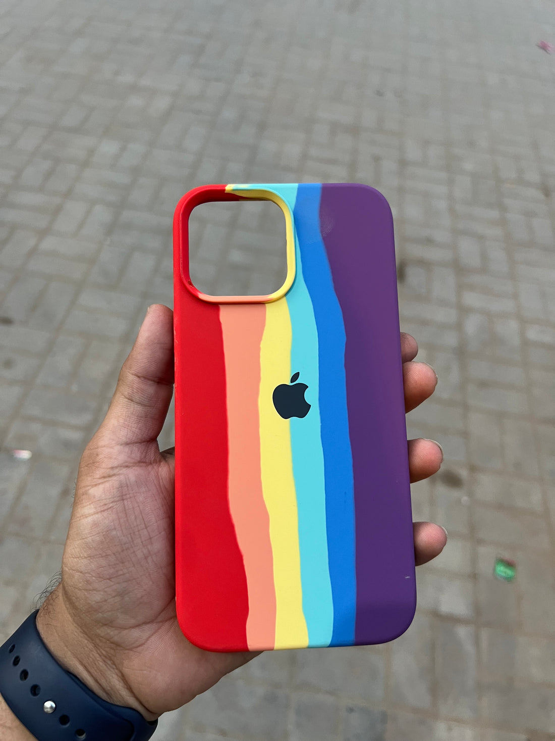 Rainbow silicon redish for iPhone 13 pro max