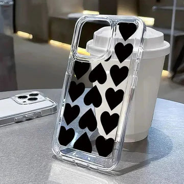 Black Hearts Clear Acrylic Case