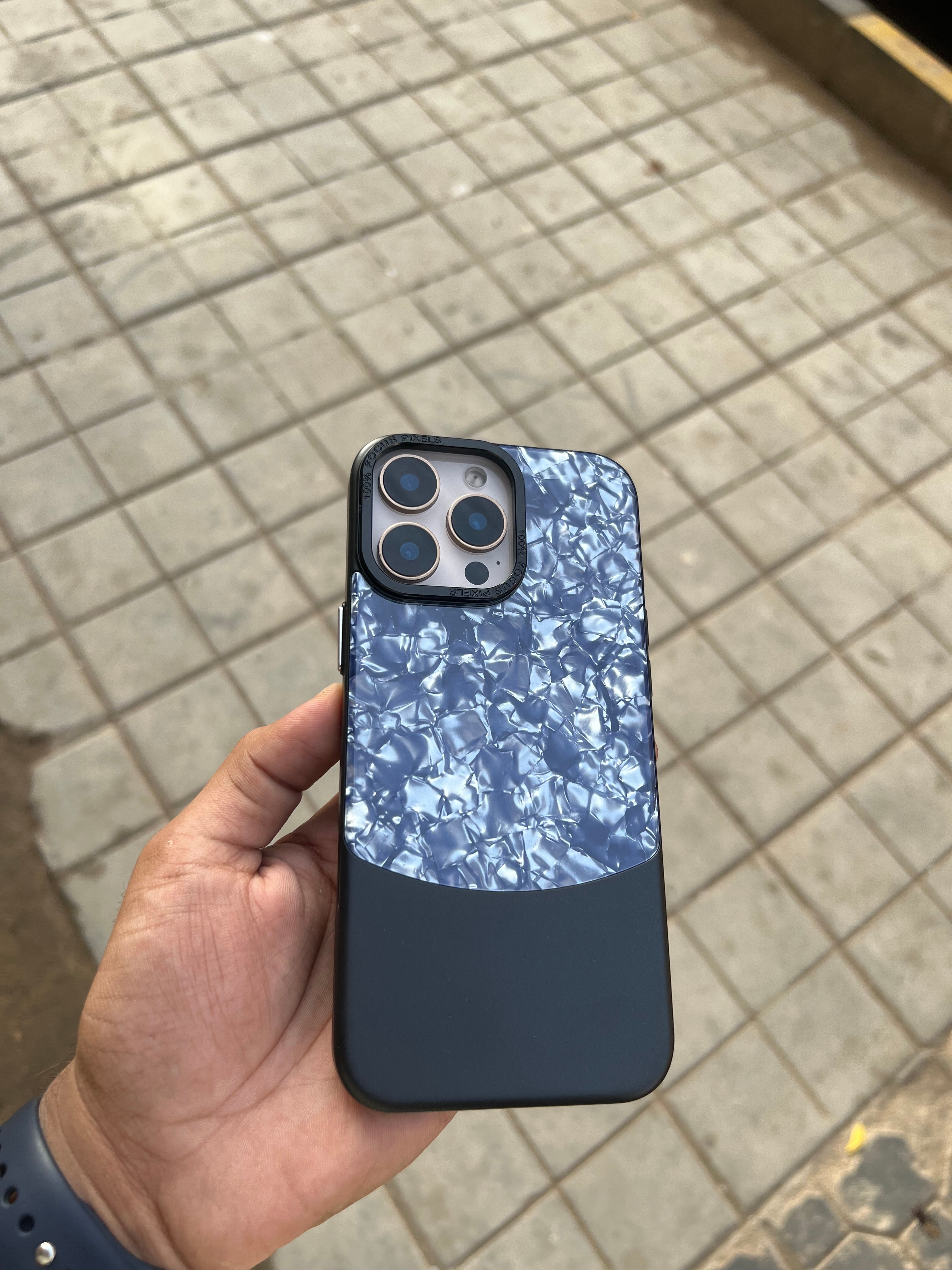 Two Tone Diamond Blue Case For Iphones