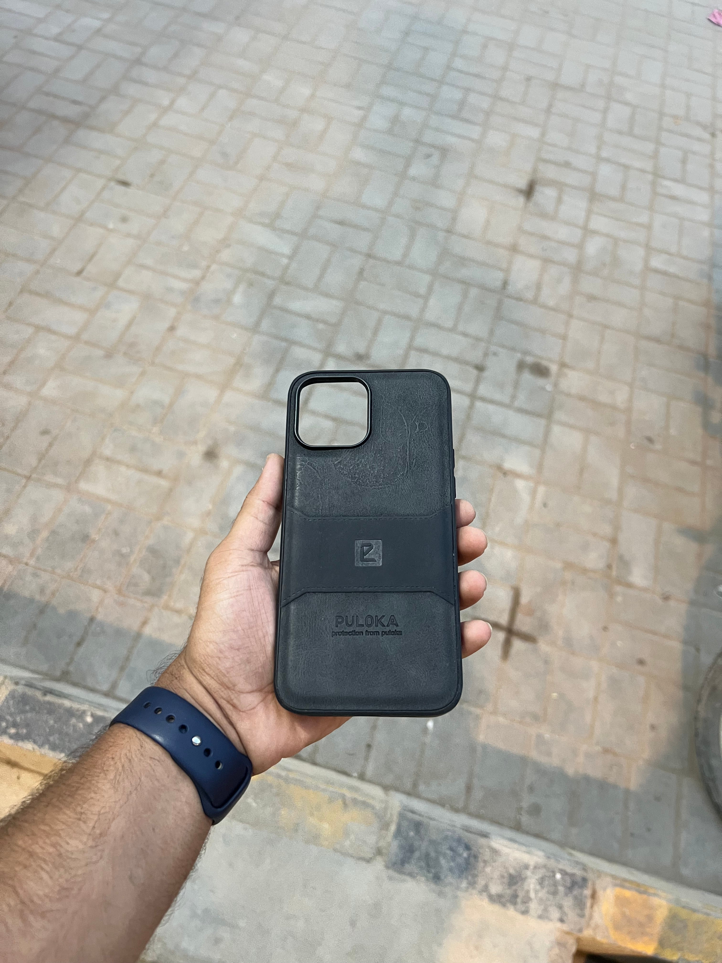 Puloka Black Leather For iphone 13 pro max