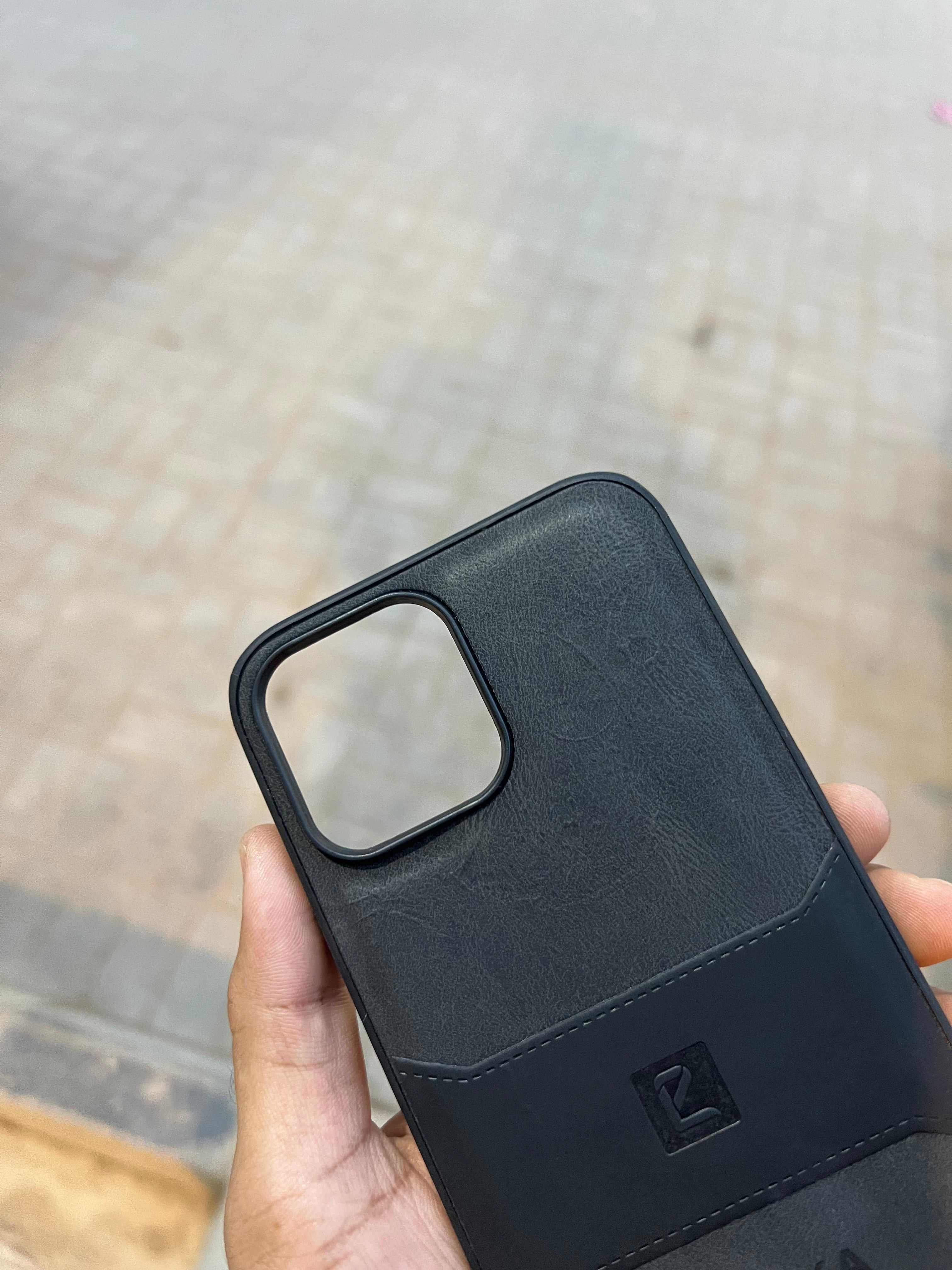 Puloka Black Leather For iphone 13 pro max