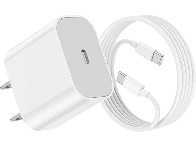 20W Adapter with Type C to Type C Cable, Complete Charger Set for iPhone 15