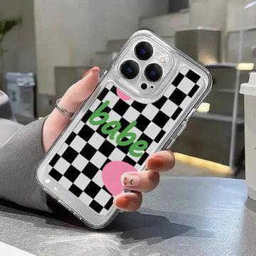 Black Checks Clear Acrylic Case