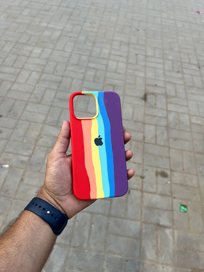 Rainbow silicon redish for iPhone 13 pro max