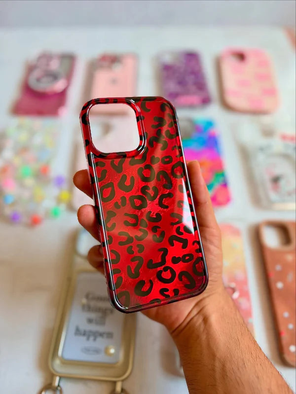 New Leopard print Ruby & Gold Case