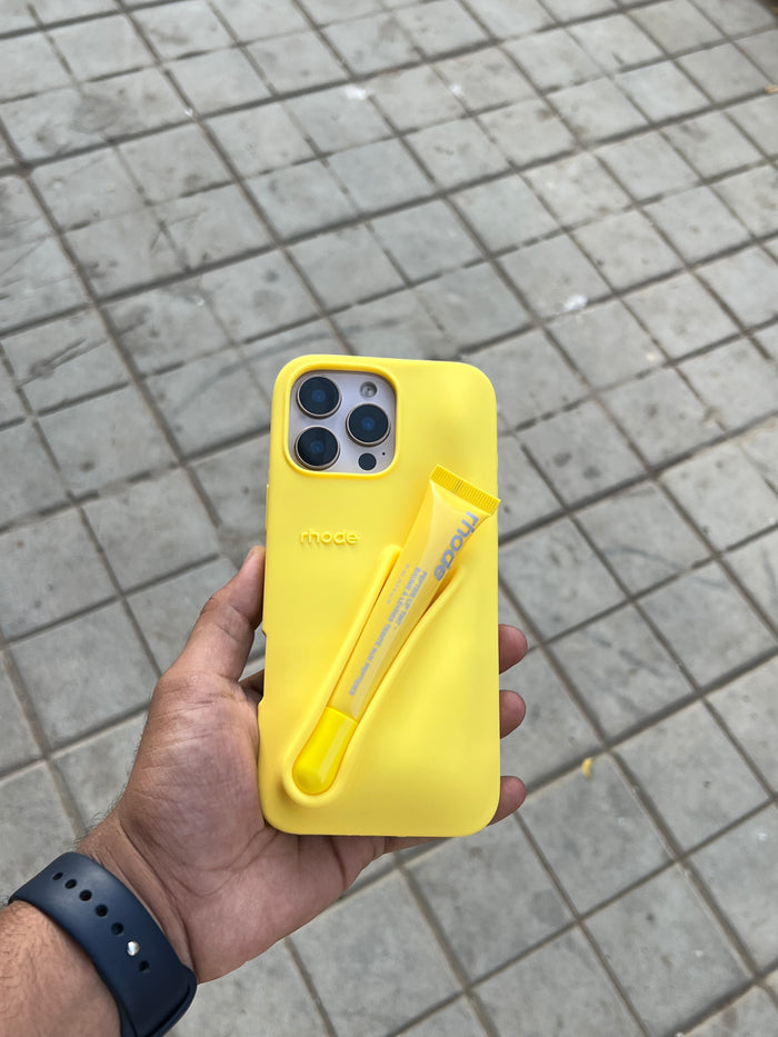 Rhode Lip gloss Case yellow (Special Edition)with free back 360 protection