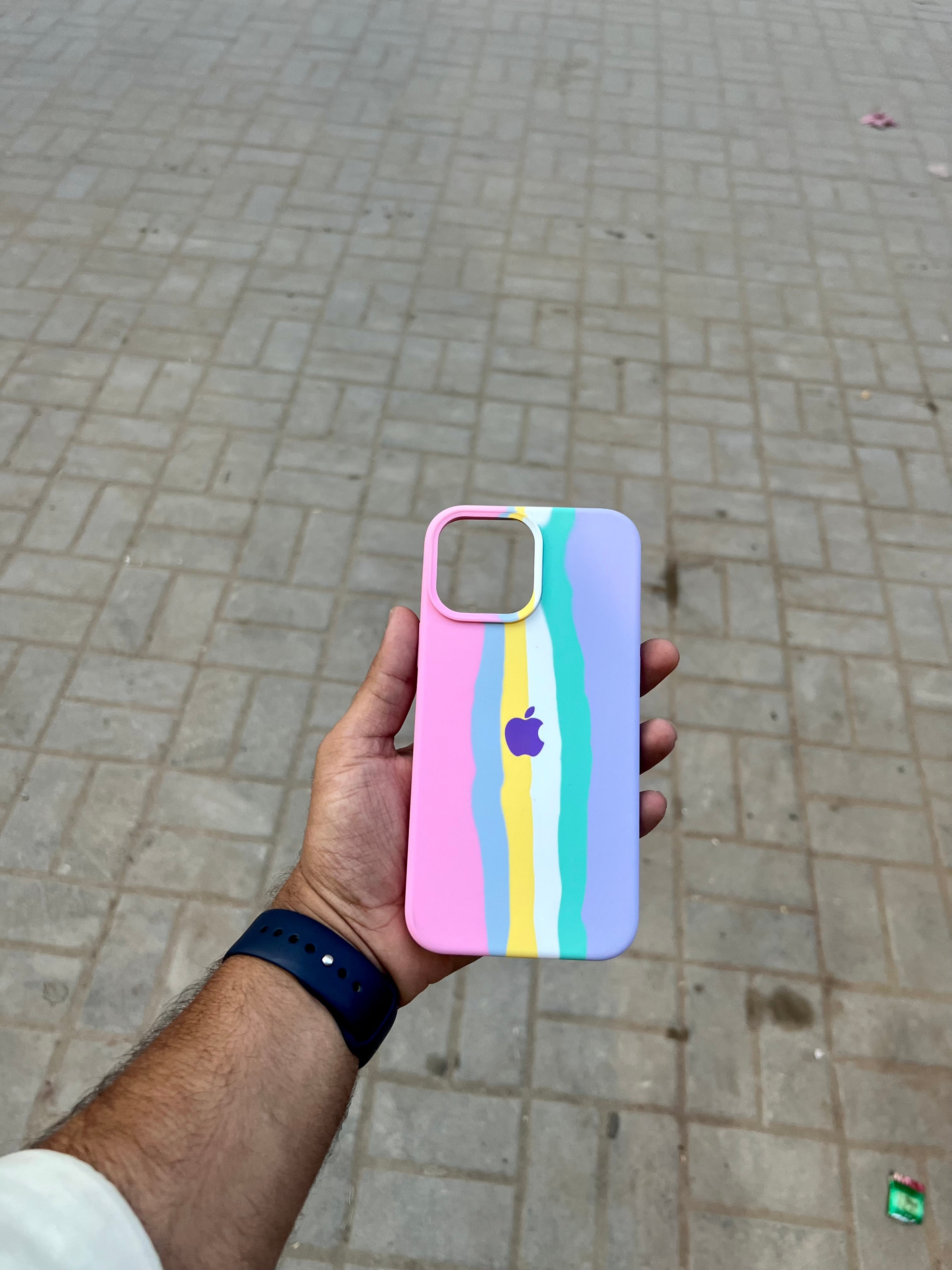 Rainbow silicon Case for iphone 13 pro max