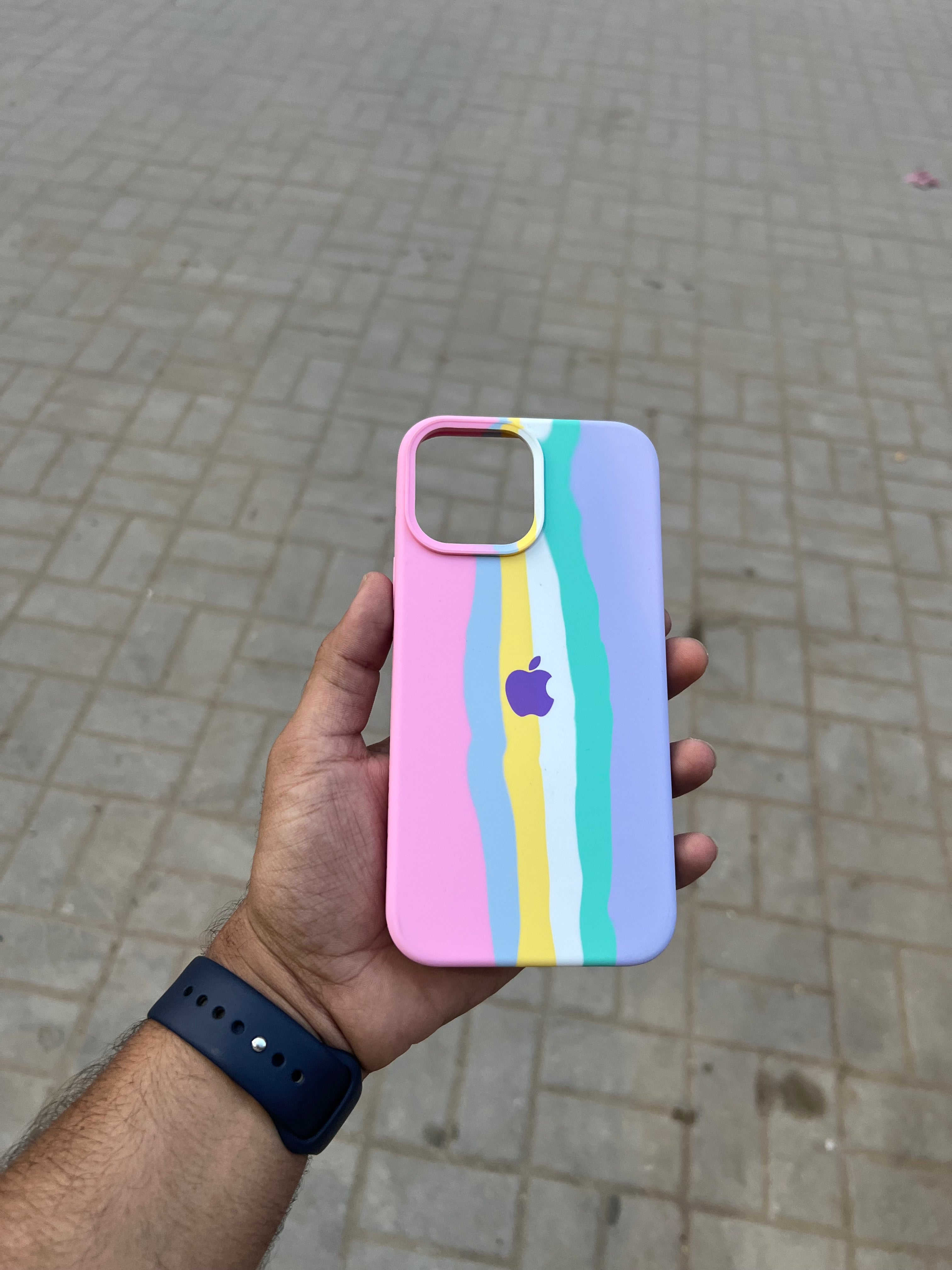 Rainbow silicon Case for iphone 13 pro max