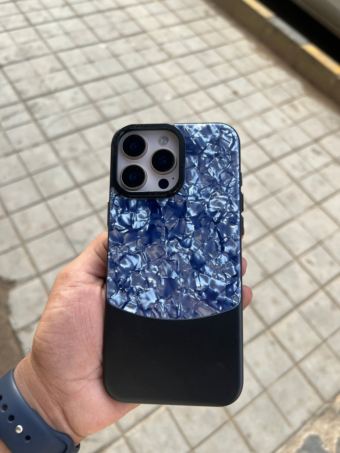 Two Tone Diamond Blue Case For Iphones