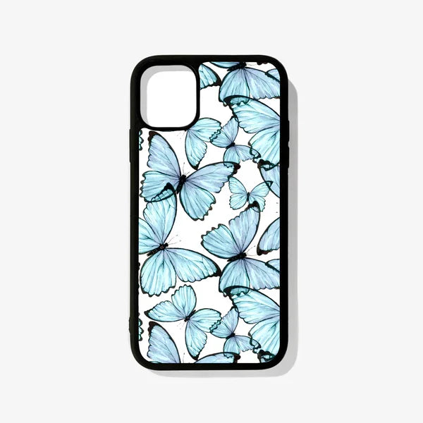 Blue Butterfly Printed Glossy Case