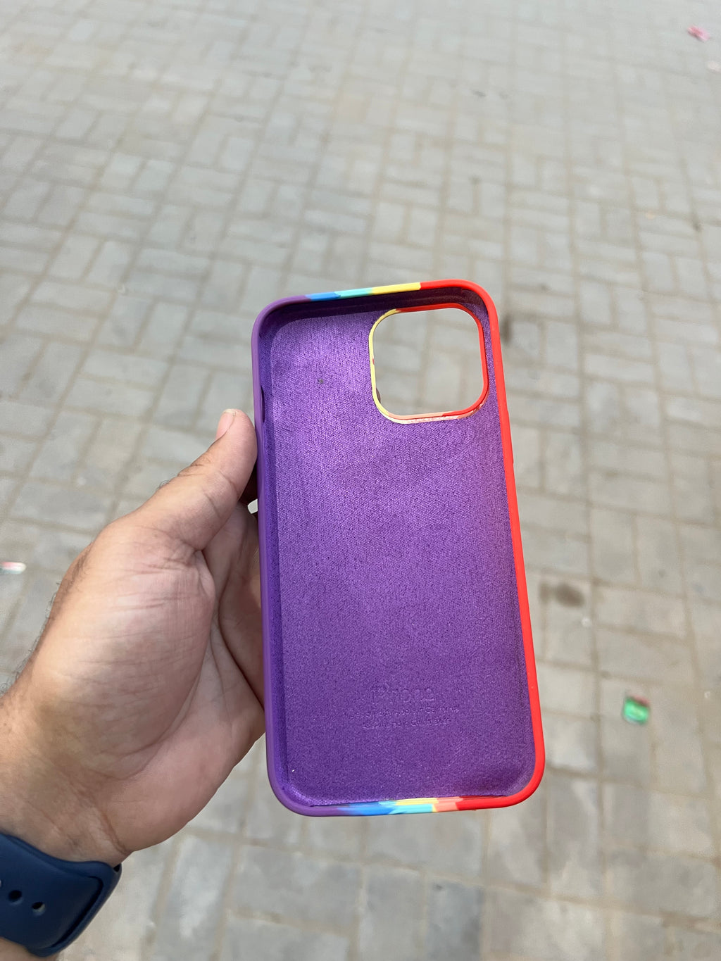Rainbow silicon redish for iPhone 13 pro max