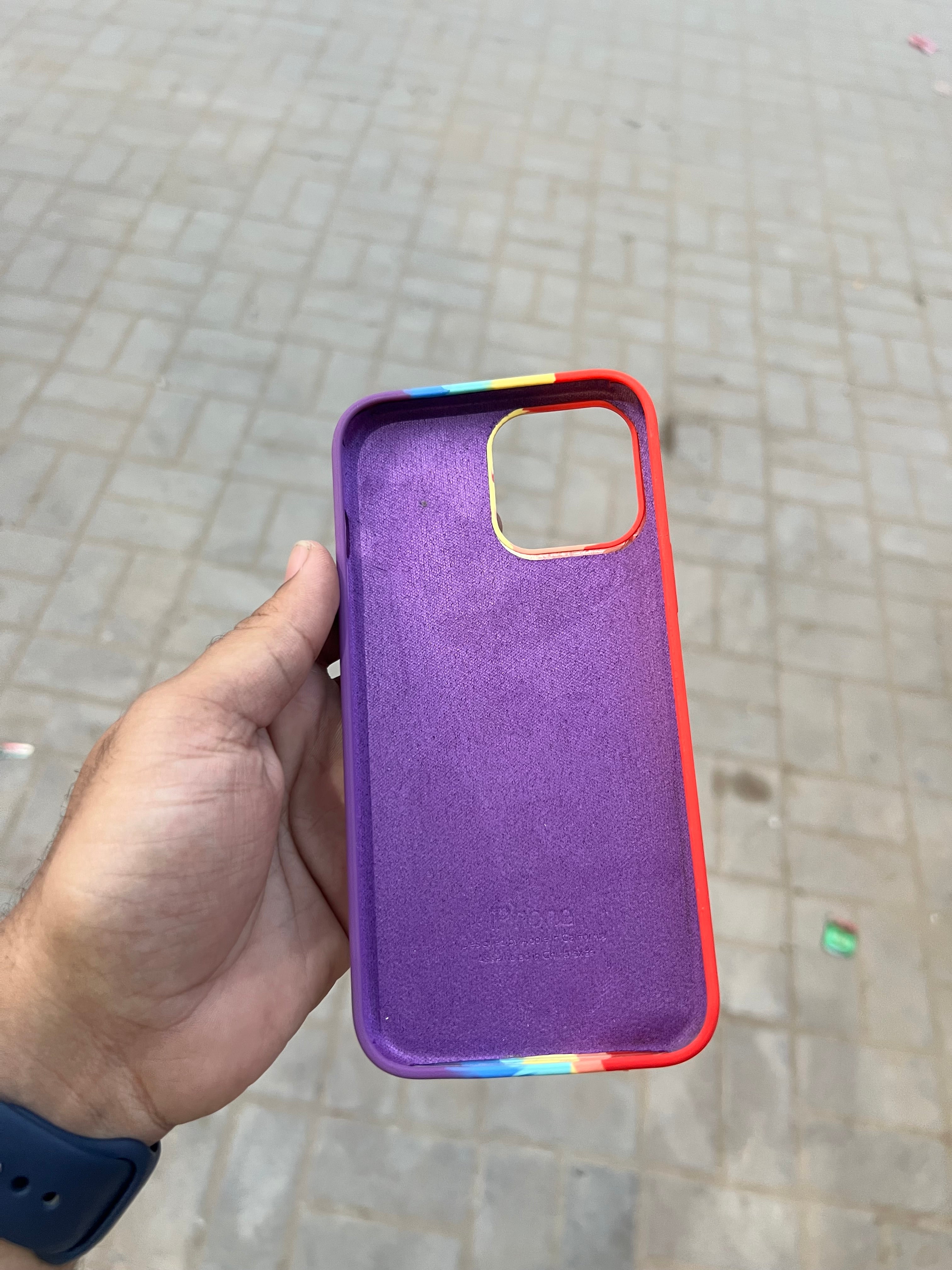 Rainbow silicon redish for iPhone 13 pro max