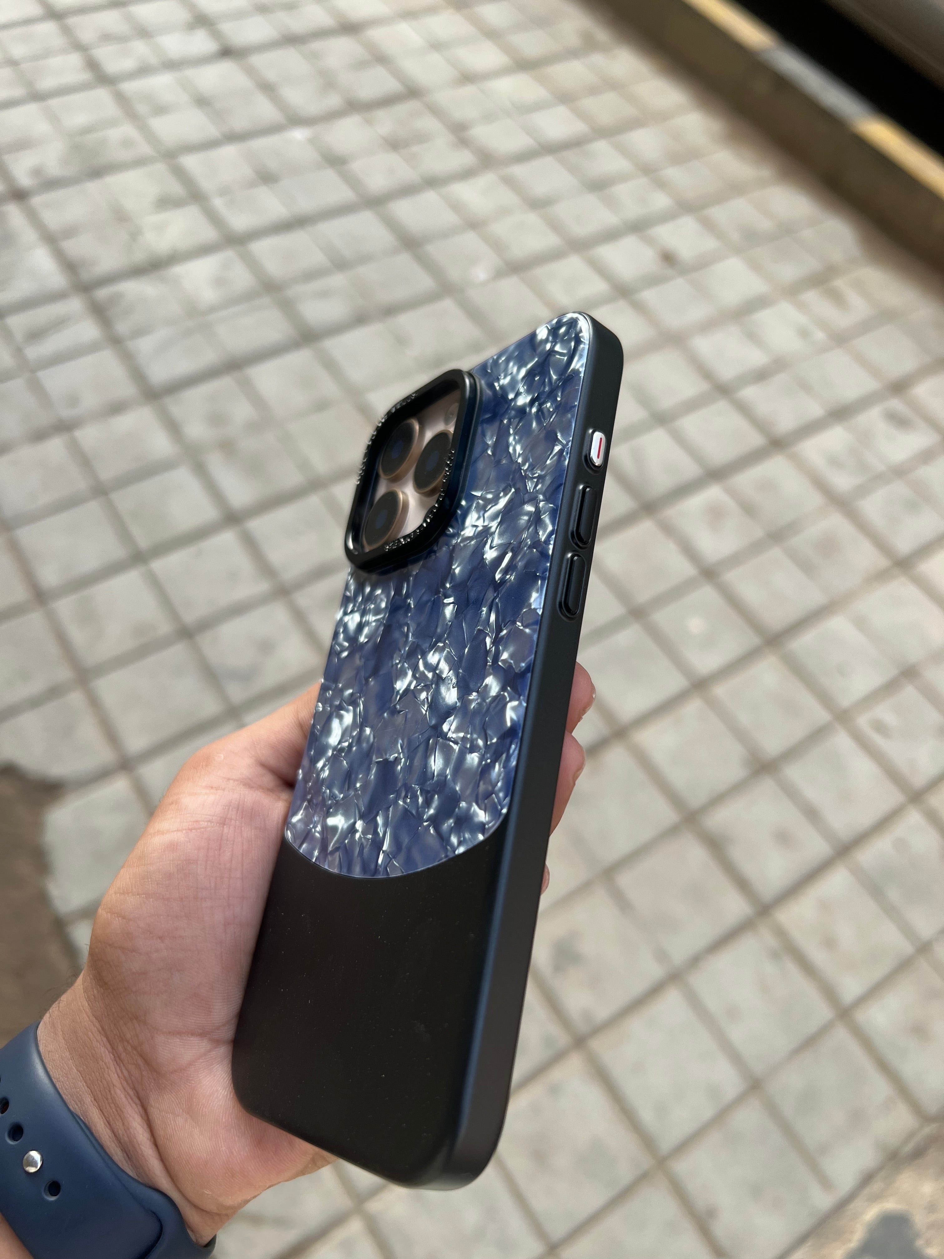 Two Tone Diamond Blue Case For Iphones