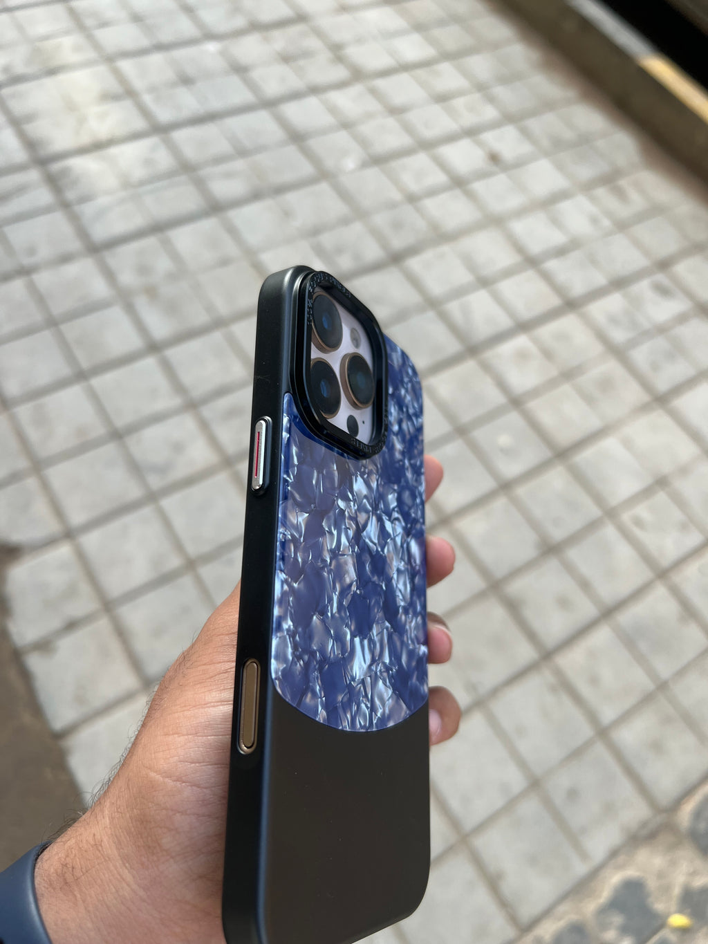 Two Tone Diamond Blue Case For Iphones