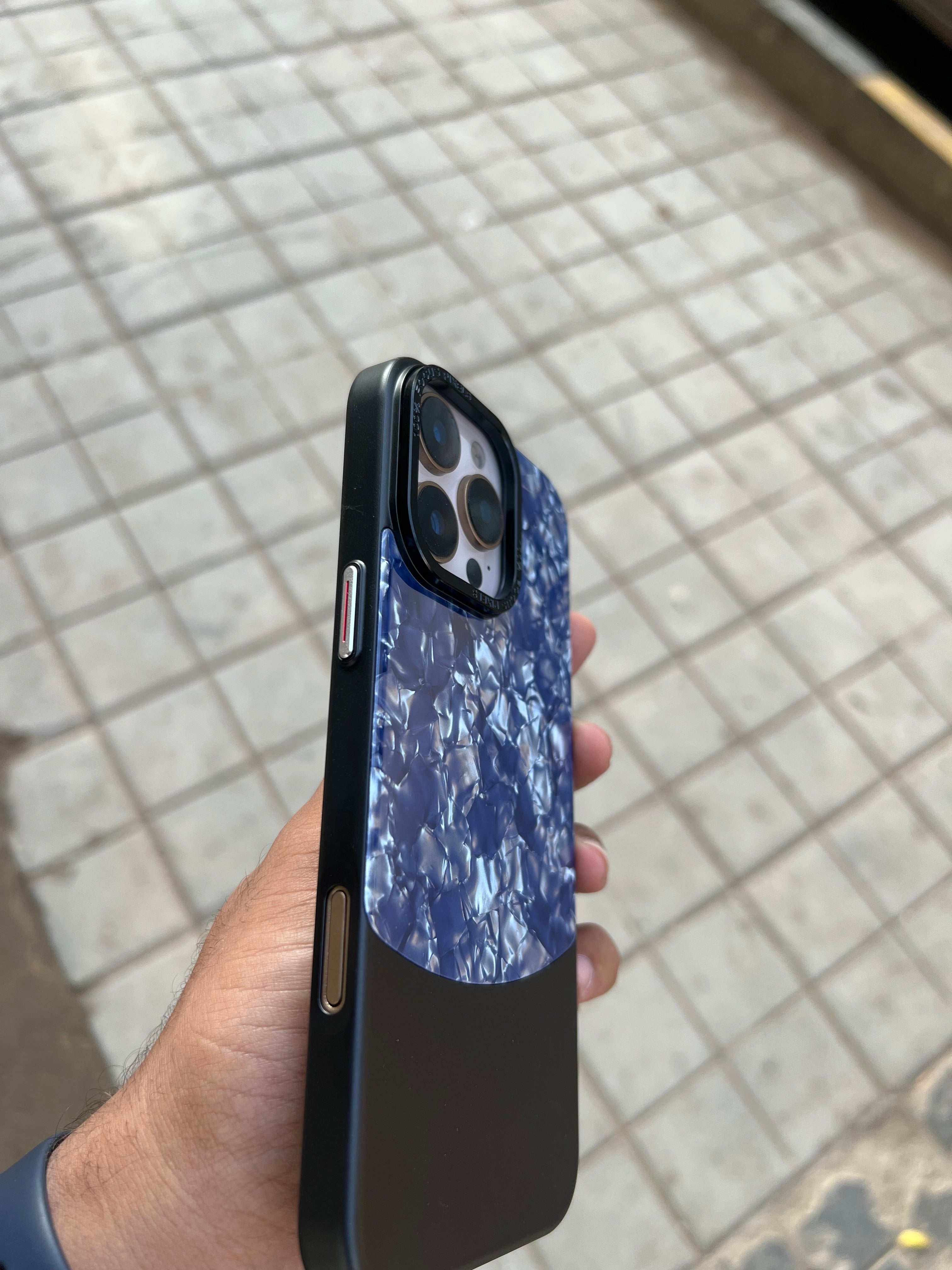 Two Tone Diamond Blue Case For Iphones