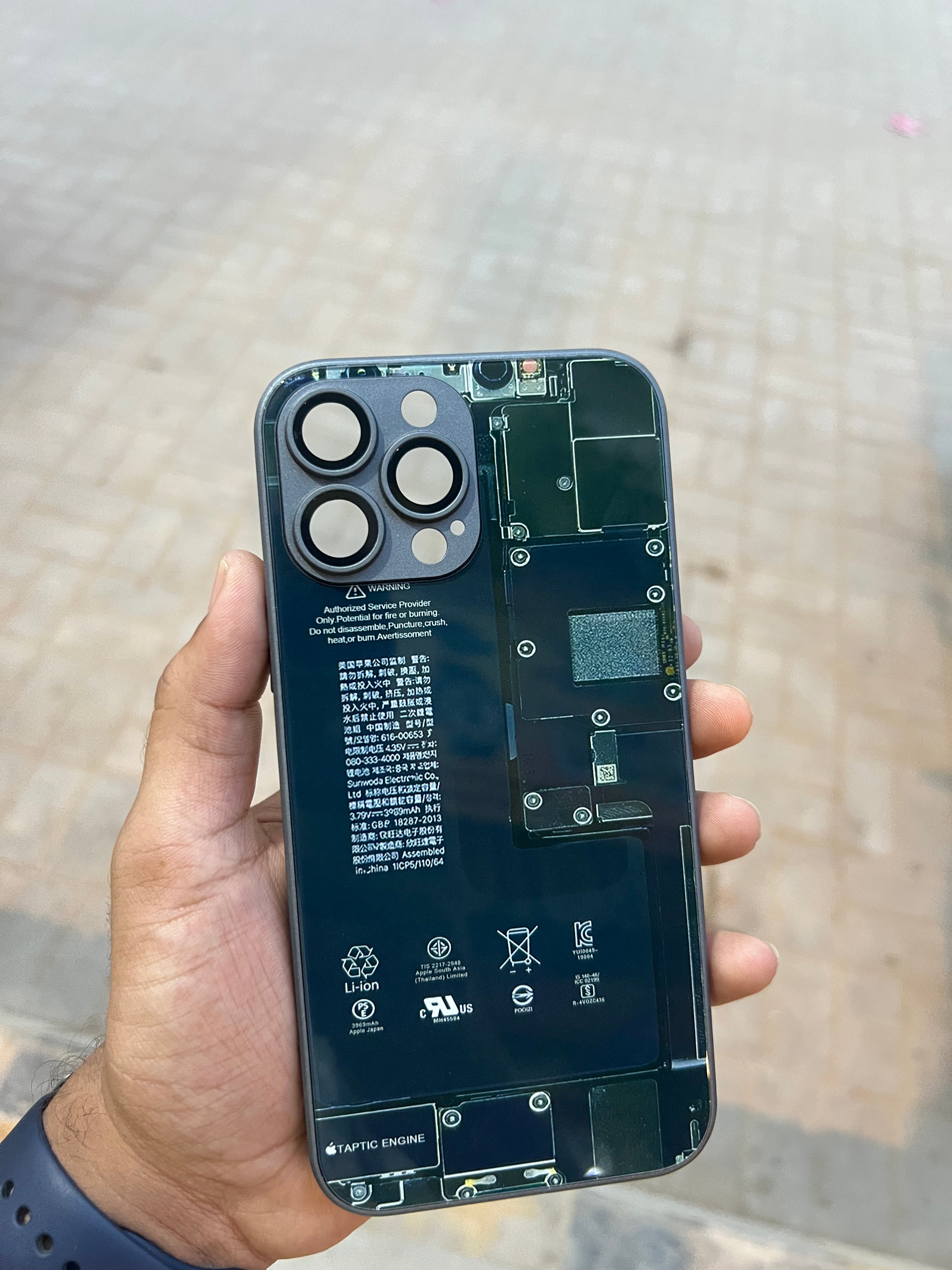 Mother Board Glass Case For iphone 13 pro max