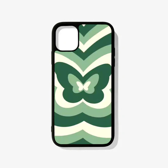 Green Butterfly Printed Glossy Case