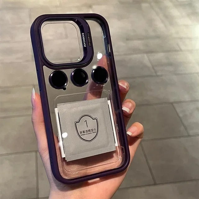 Metal Stand Acrylic Case With Camera Lens