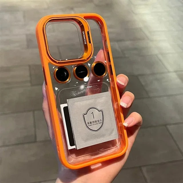 Metal Stand Acrylic Case With Camera Lens