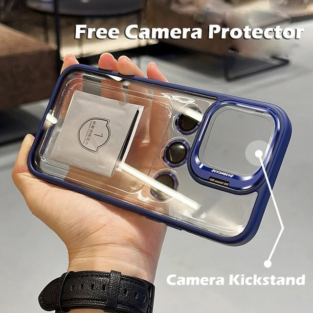 Metal Stand Acrylic Case With Camera Lens